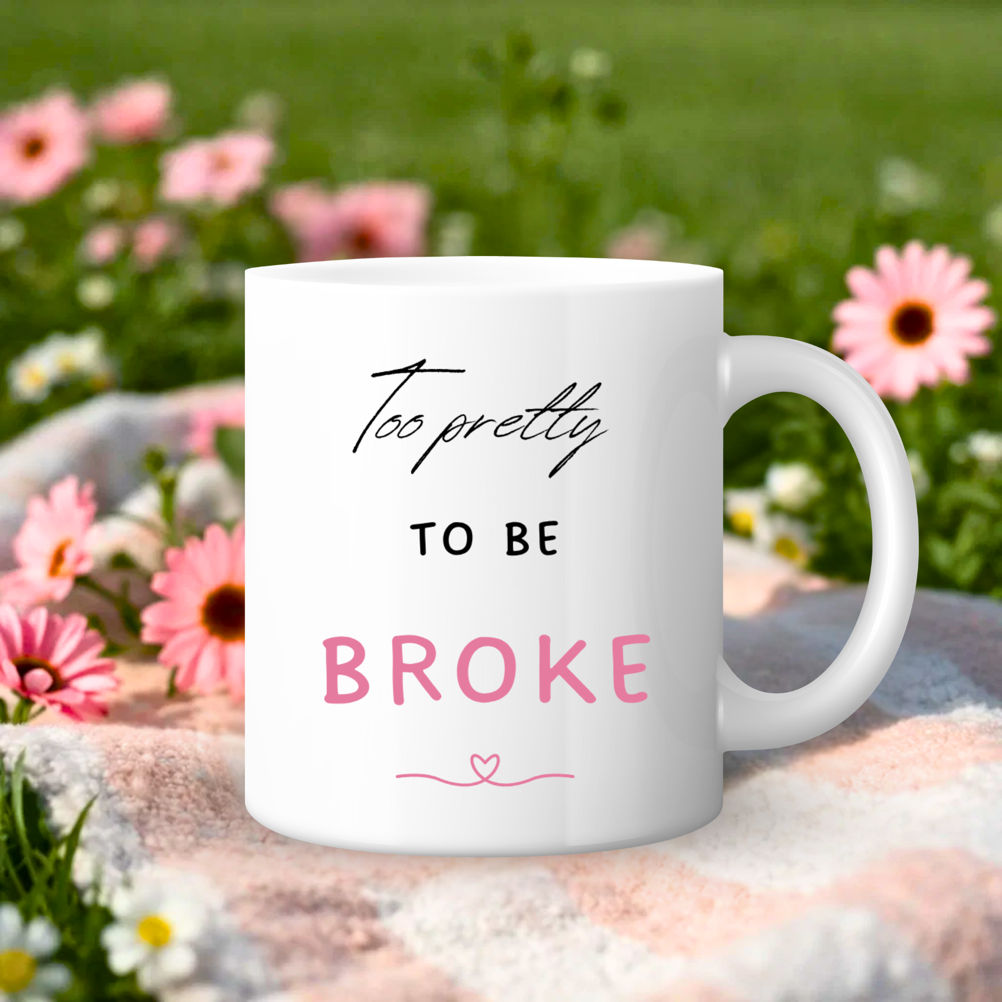 Too Pretty to Be Broke Mug