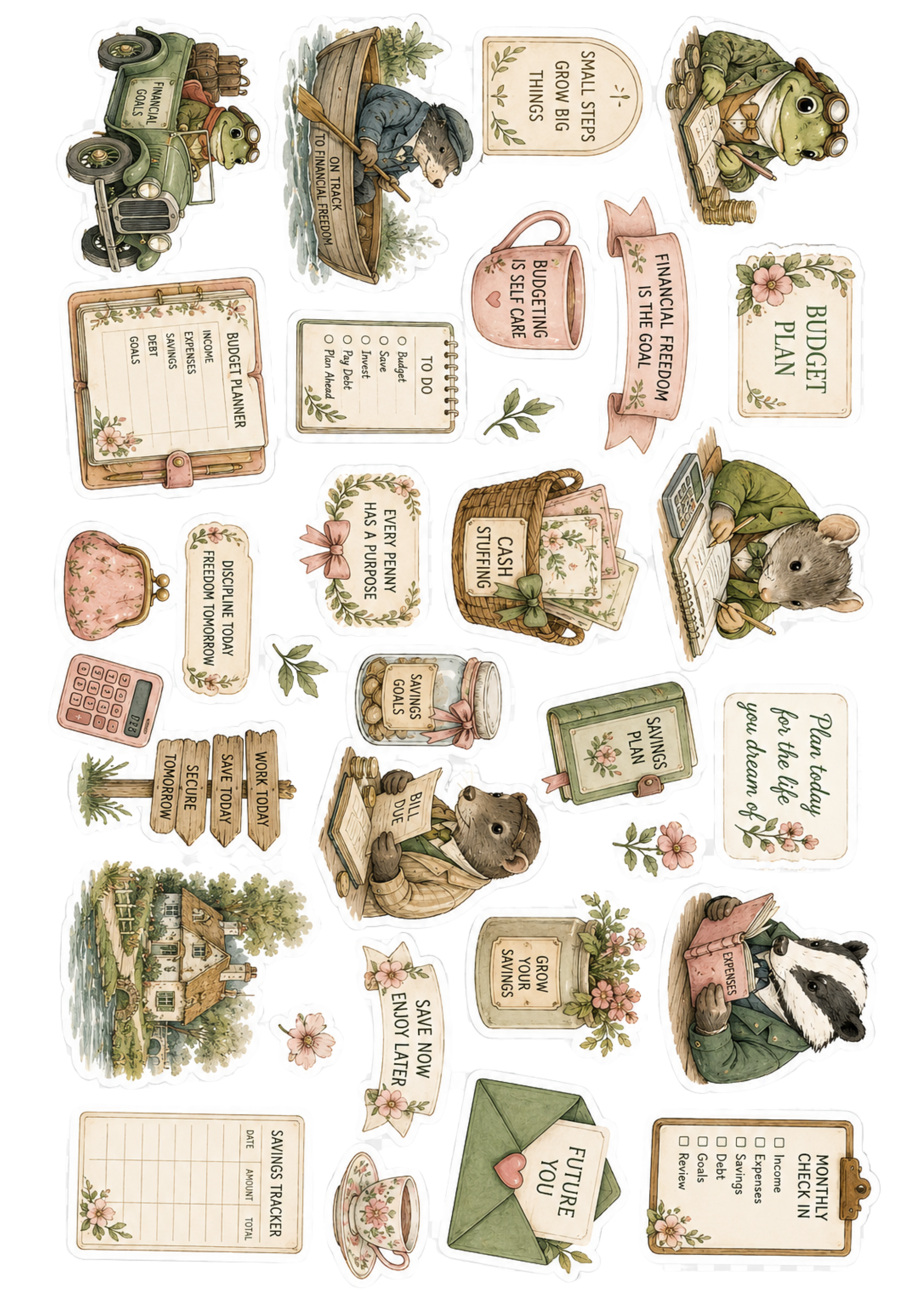 Wind in the Willows Budget Sticker Sheet | A4 | 2 Sheet Pack
