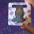 Black Glitter Candle Magnetic Bookmark
