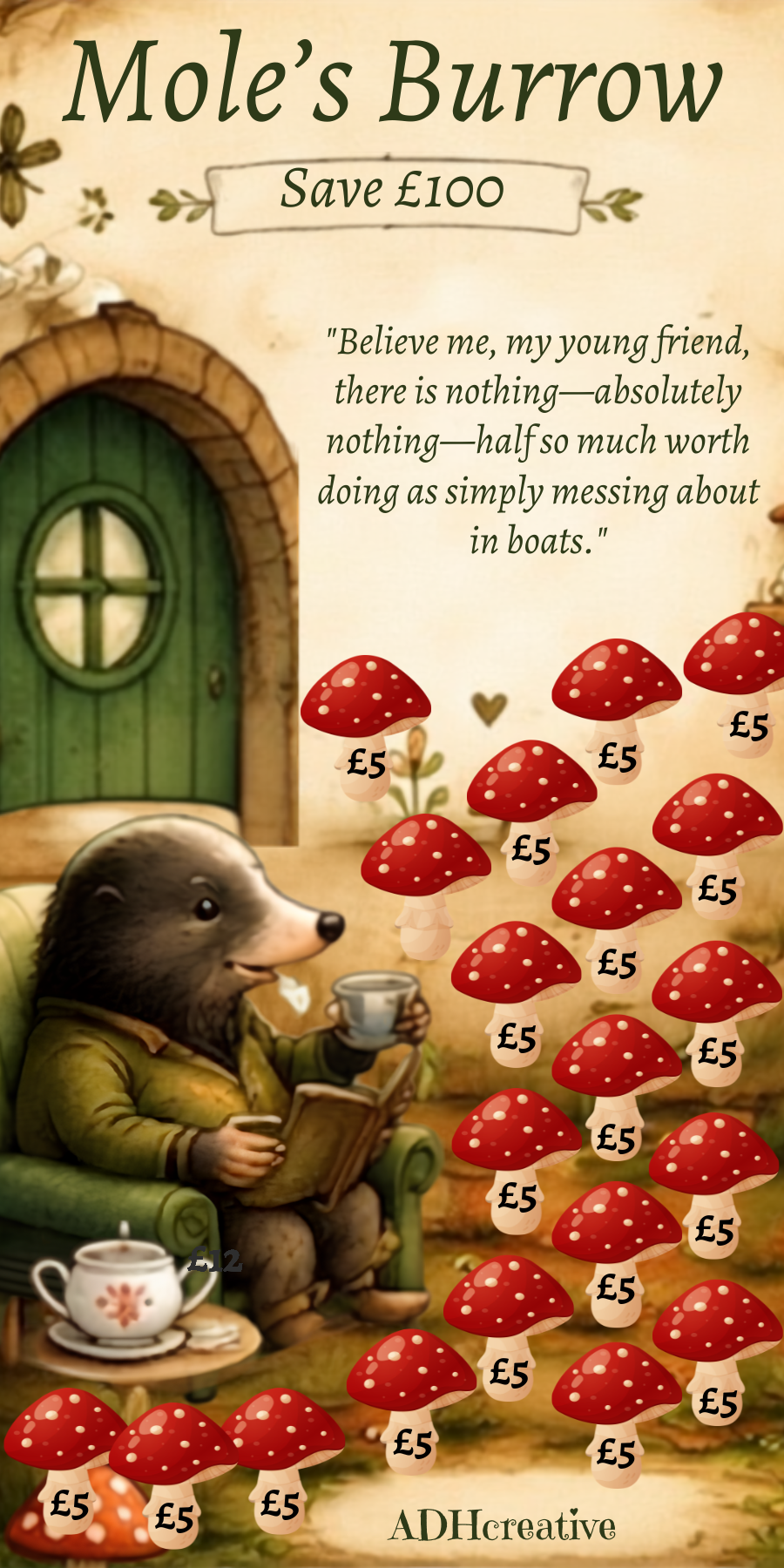 Wind in the Willows A6 Savings Tracker Bundle