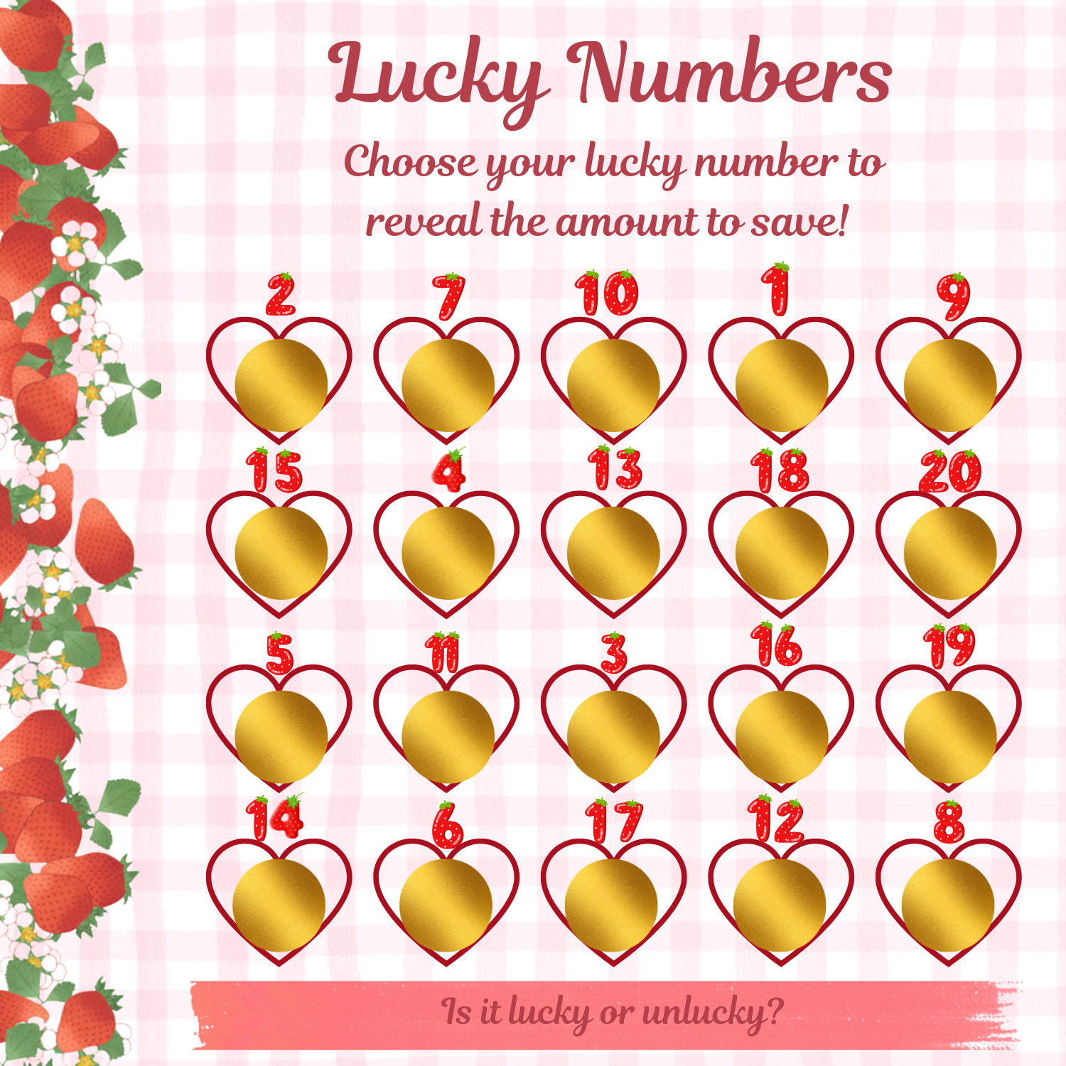 Strawberry Savings Book – Laminated & Reusable