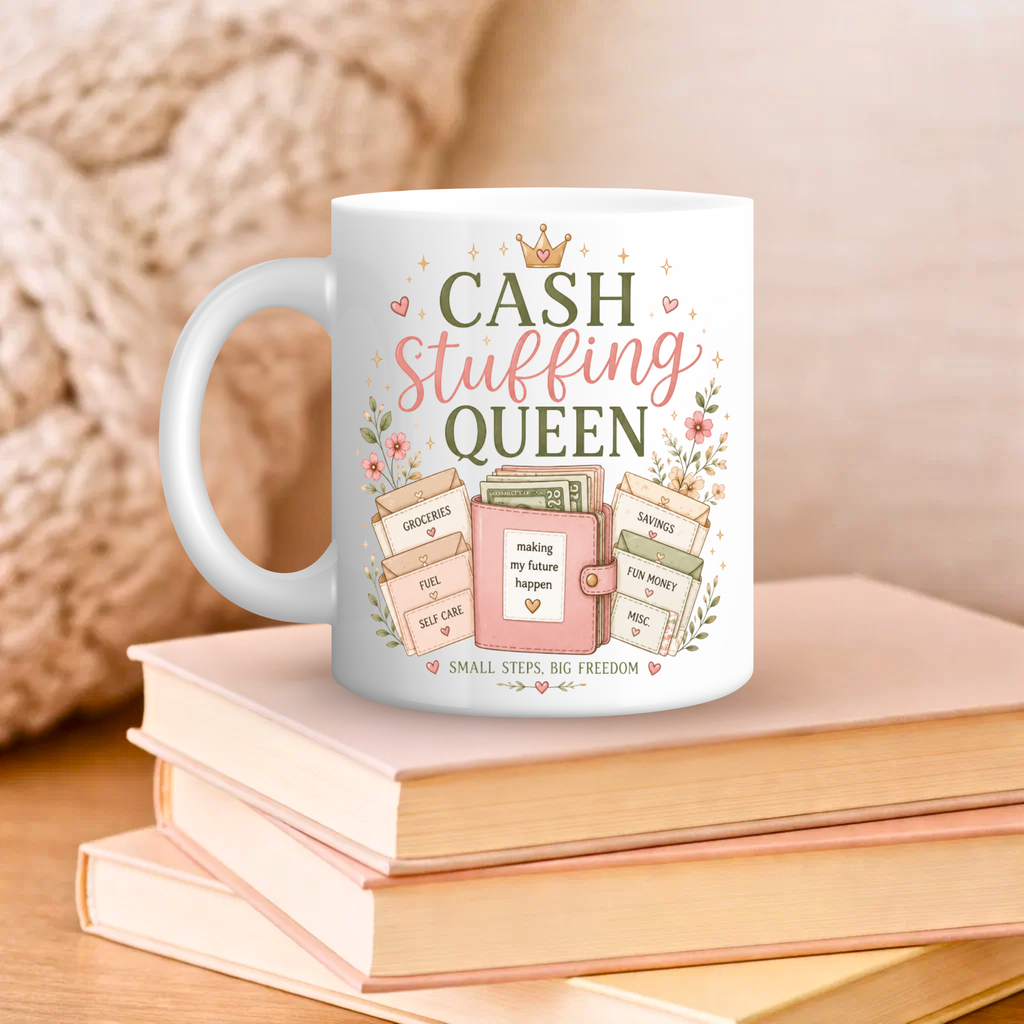 Cash Stuffing Queen Mug – Small Steps, Big Freedom
