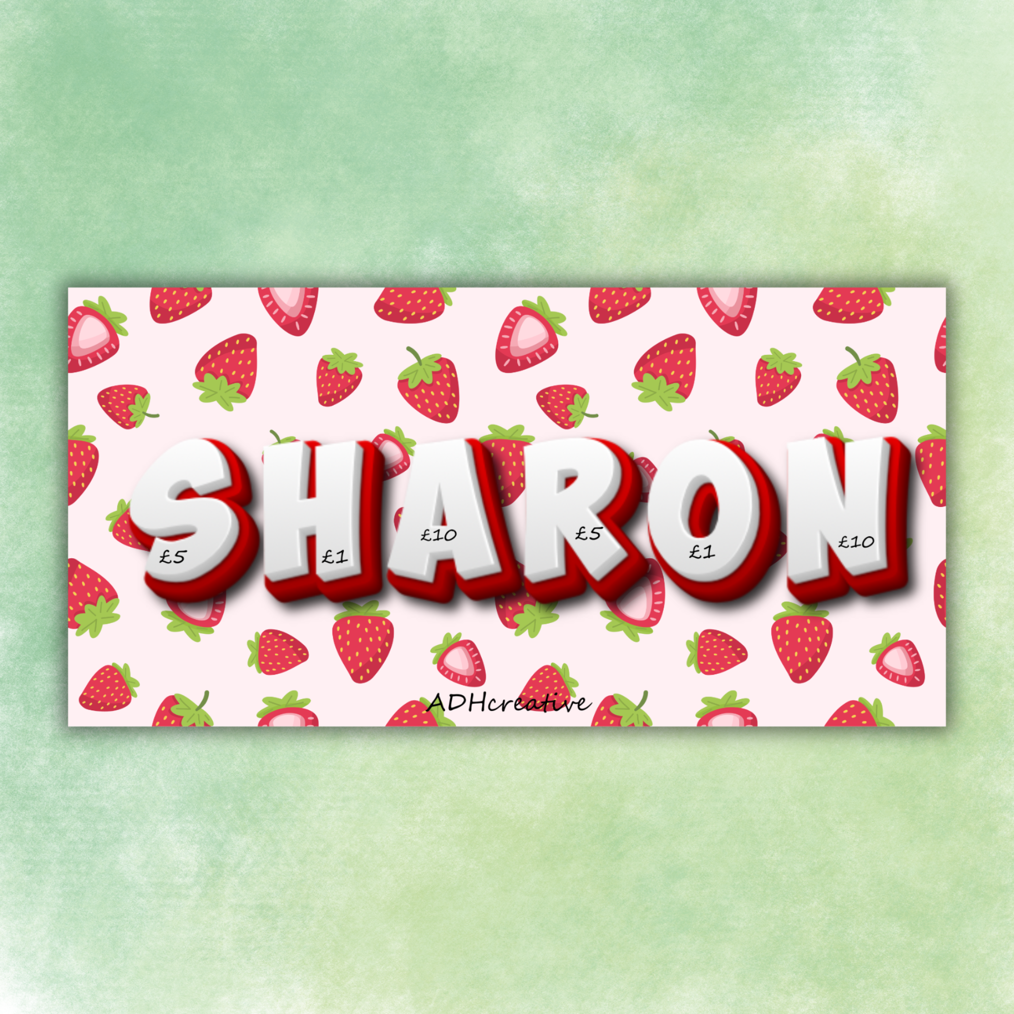 Personalised Strawberry Savings Tracker | Sweet Pickings | with FREE Tracker