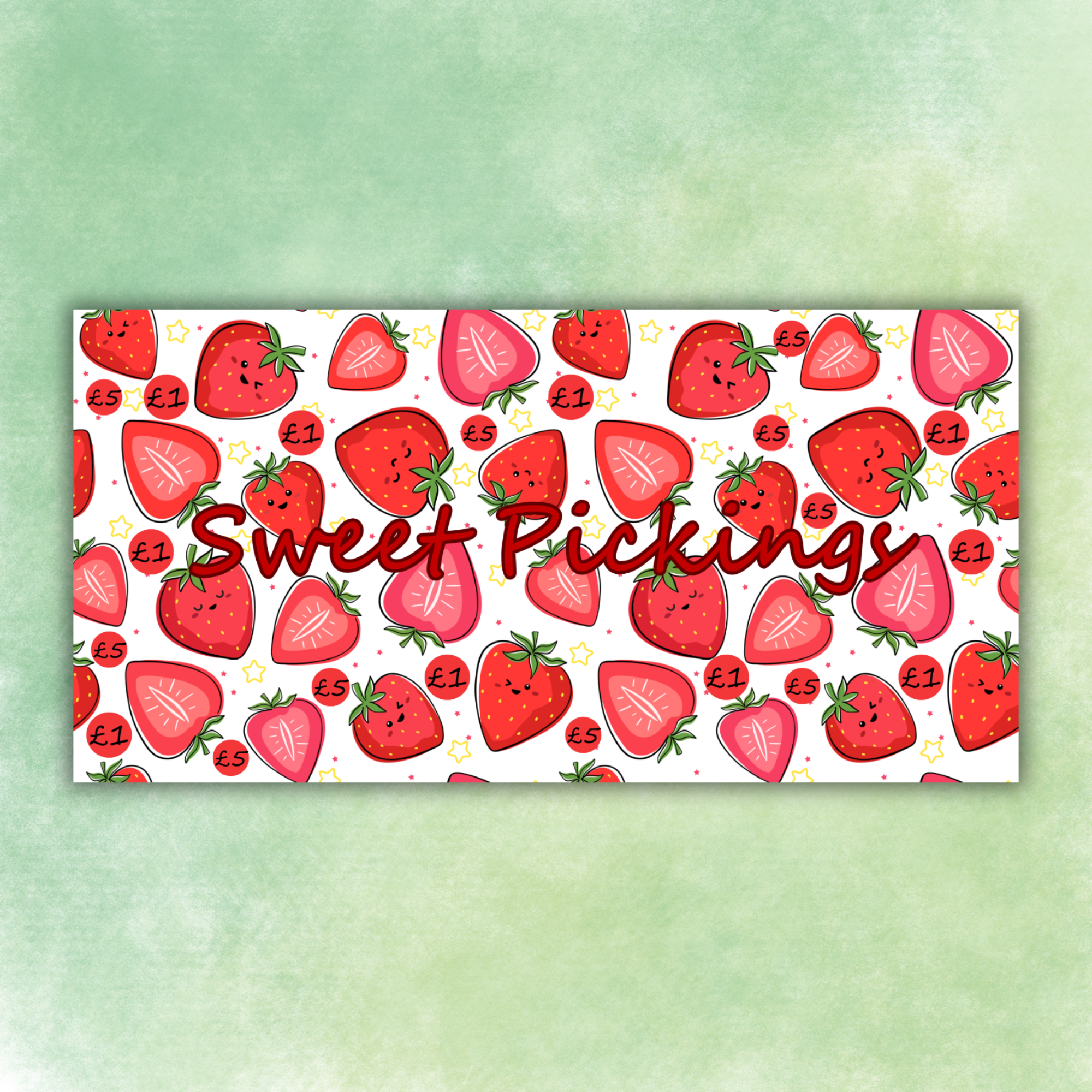 Personalised Strawberry Savings Tracker | Sweet Pickings | with FREE Tracker