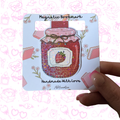 Strawberry Jam Jar Glitter Magnetic Bookmark