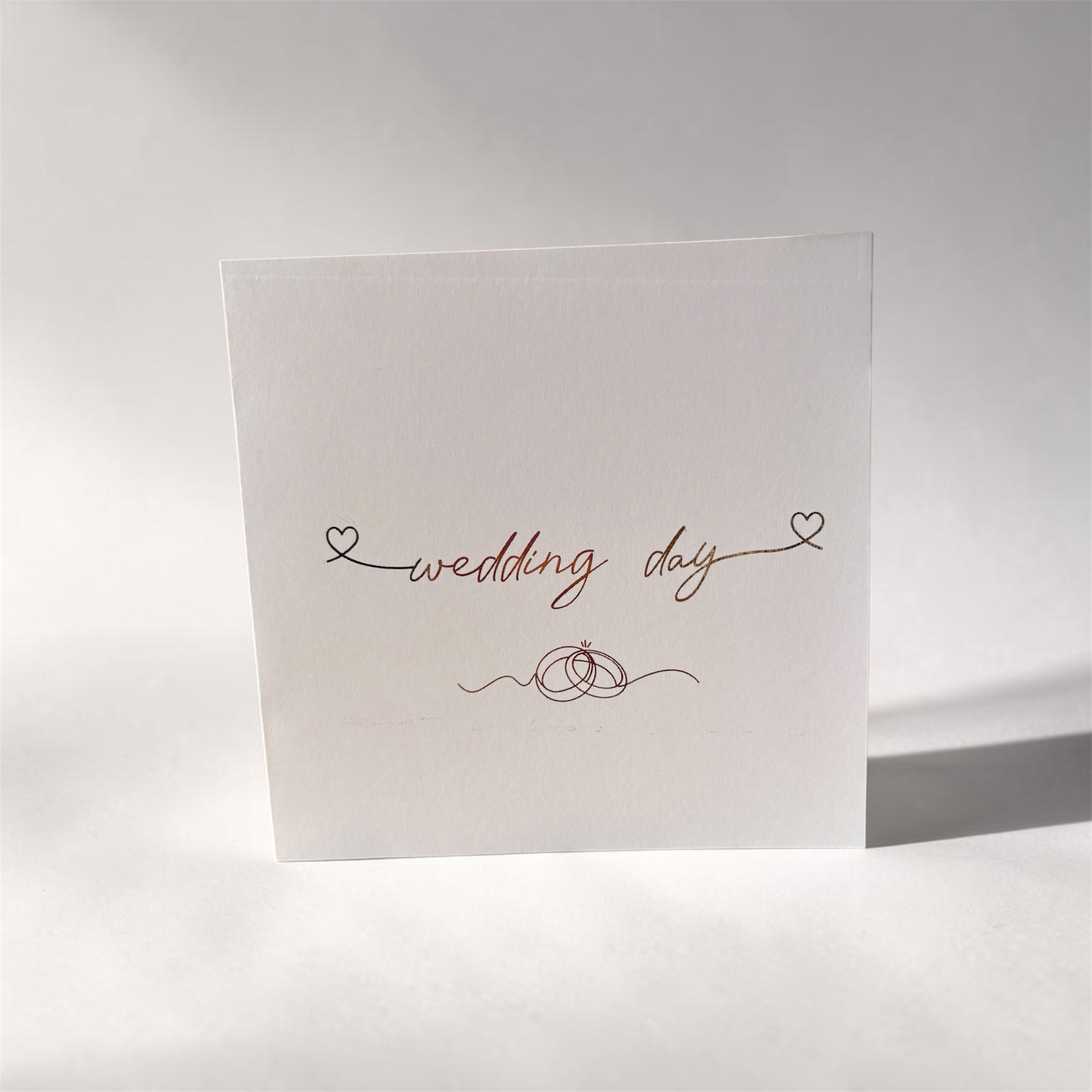 Wedding Day Card – Rose Gold Foil Rings
